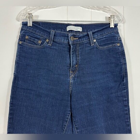 Levis Perfectly Slimming 512 Bootcut Denim Blue Jeans Stretch Sz 12 Petite Mediu - Picture 2 of 11